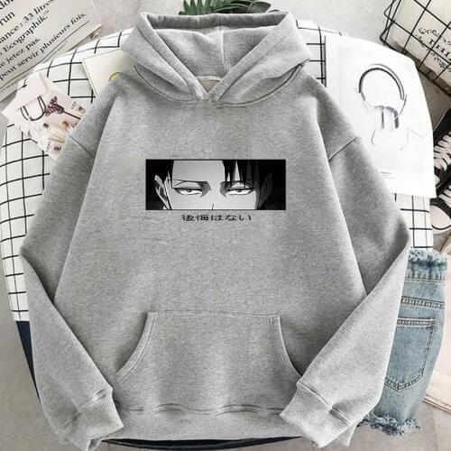 Anime Attack On Titan Hoodies Cool Levi Pullover Hooded Sweatshirt Mens Long Sleeve Clothing Women Casual Loose Tops