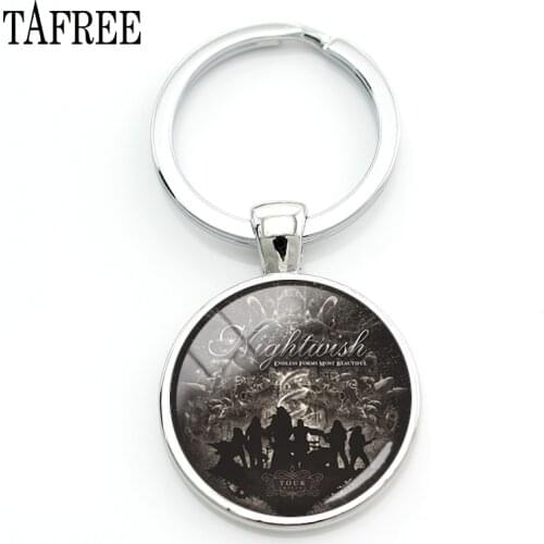 TAFREE Nightwish Key Chains Fashion Music Band Style Keychains Round Handmade for Bag Car Key Women Accessories Jewelry NW582