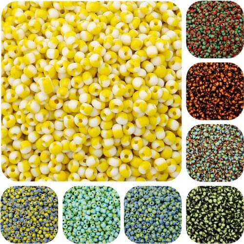 4mm Mixed Multi-Color Czech Glass Seed Spacer Beads Austria Crystal Round Beads For Kids Jewelry Craft DIY Making Accessorie