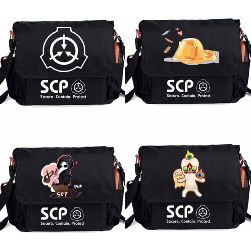 Black SCP Casual Handbag Zipper Shoulder Bag Crossbody Book School bags Messenger Bag Cosplay