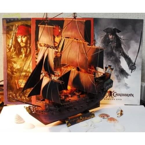 The Black Pearl Pirates of the Caribbean 3D DIY Paper Model Kit Ship 16" Tall
