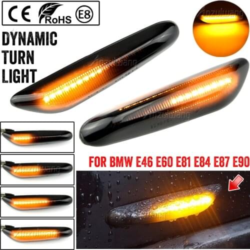 Dynamic LED Fender Light Side Marker For BMW E60 E61 E90 E91 E87 E81 E84 E88 E92 E93 E82 1 3 5 series x1 2004 2010 flasher 2009