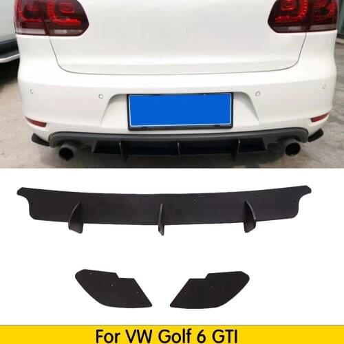 For Volkswagen VW Golf 6 VII MK6 GTI R20 Fins Shark Style ABS Rear Bumper Lip Diffuser Trim Cover Car Styling