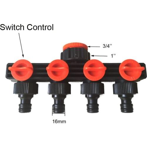 Home Garden Hose Pipe Splitter Plastic Drip Irrigation Water Connector Agricultural 4 Way waterTap Connectors