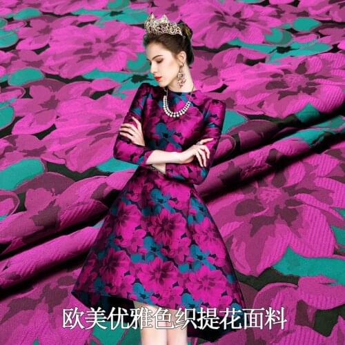 145cm width France import fashion Metallic Jacquard Brocade Fabric, 3D yarn dyed fabric for Women Dress