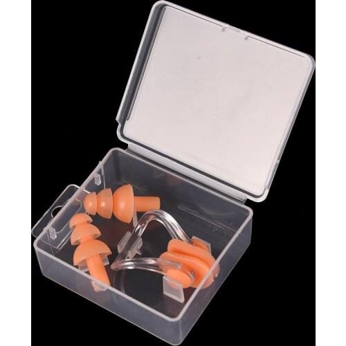 Nasal Splint Ear Plugs With Box Swimming Earplug Nose Clip Watertight Set Kit Sports Fitness Swimming Pool Accessories 4 colors