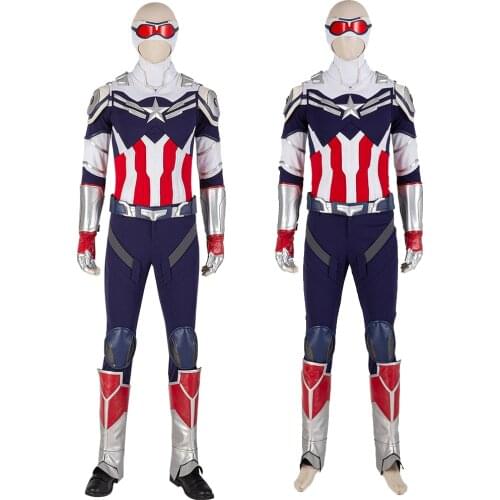 Adult Men Falcon and Winter Soldier Sam Clothings Cosplay Costume Halloween Outfit Full Props Suit With Shoes