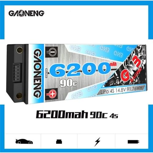 GAONENG GNB 6200mAh 14.8v 90C PLUS LiPo Battery For Remote Control Car Racing Spare Parts With Shell Upgrade LiHV 4S Battery