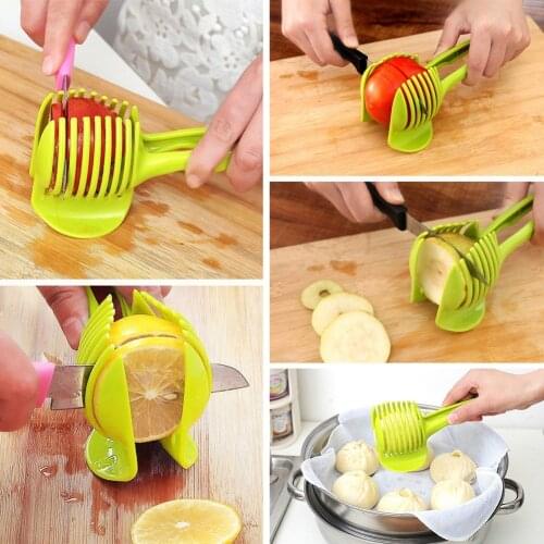Multifunction Easy Clean Convenient Kitchen Good Helper Working Tool Tomato Slicer Onion Potato Fruit Lemon Peel Cutter Holder