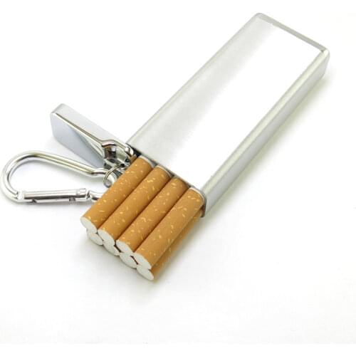 Fashion Portable Cigarette Metal Case & Ashtray Keychain Pocket Outdoor Moisture-Proof Cigarette Box Can Cigarette Storage