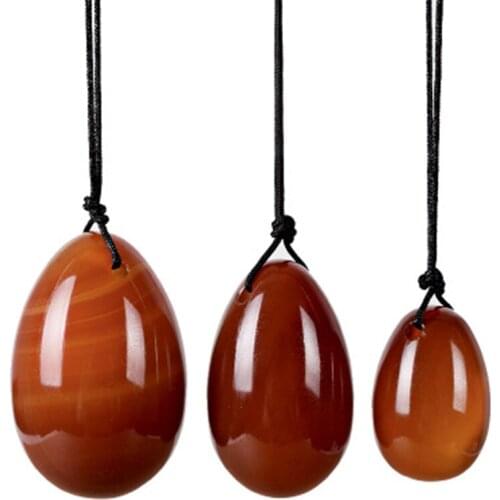Red Agate Jade Yoni Egg Set Kegel Jade Eggs Tightening Vaginal Natural Jade Egg Body Yoni Massage Kegel Muscle Exerciser