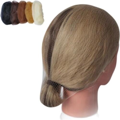 100pcs/lot Five Colors 20cm Nylon Invisible Hairnet Elastic Edge Mesh For Bun Hair Hairstyle Tool Mesh Hair Styling Hairnets