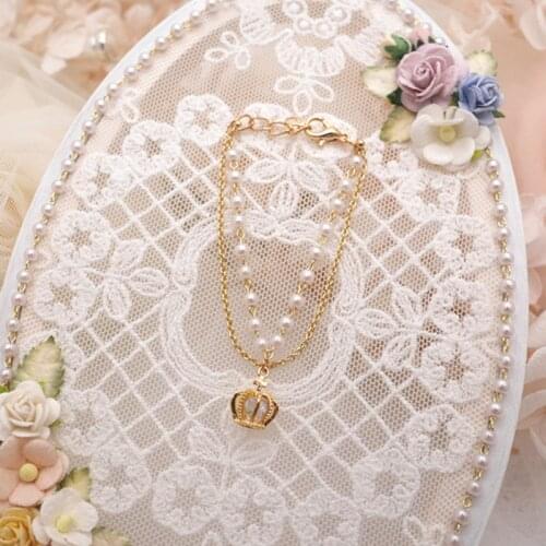 NEW BJD Doll Necklace Gorgeous Pearl Zircon Stereo Small Crown For 1/3 1/4 Props Doll Accessories
