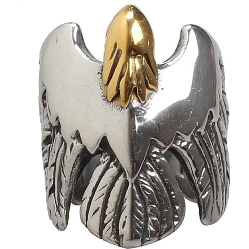 New Mens Silver color 316L Stainless Steel Jesus Peace doves Biker Ring Mens Jewelry