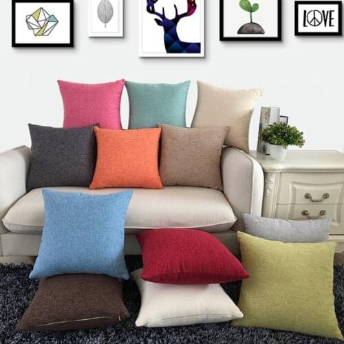 Solid Color Cushion Cover Pillowcase Home Decor Cotton Linen Pillow Case Living Room Office Sofa Throw Pillows Case 30x50cm