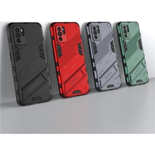 For OPPO Reno6 Z Case For Reno6 Reno5 Reno4 Pro Lite Cover Armor PC Shockproof Silicone TPU Stand Protective Bumper For Reno6 Z