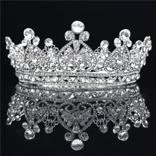 Luxury Rhinestone Tiara Crown Wedding Hair Accessories Bridal Hair Jewelry Queen Head Decorations Women Headpiece