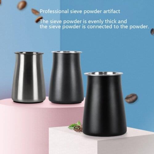 Stainless Steel Coffee Sieve Cup Dustproof Coffee Powder Cocoa Flour Mesh Filter Sifter with Lid Tea Coffee Making Grinder