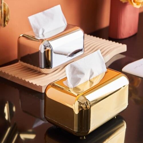 Modern Tissue Box Holder Golden Napkin Holder Living Room Home Decoration Bathroom Decoration Accessories Paper Towel Holder