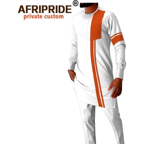Tracksuit Men African Clothing Dashiki Coats and Ankara Pants 2 Piece Set African Suit Plus Size Outfits AFRIPRIDE A2016014