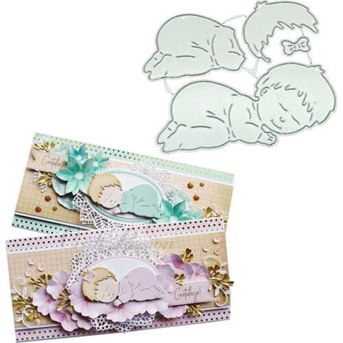 Sleeping Baby Metal Cutting Dies For Scrapbooking Stencil Craft Paper Knife Mould Blade Punch Card Making Die Cut