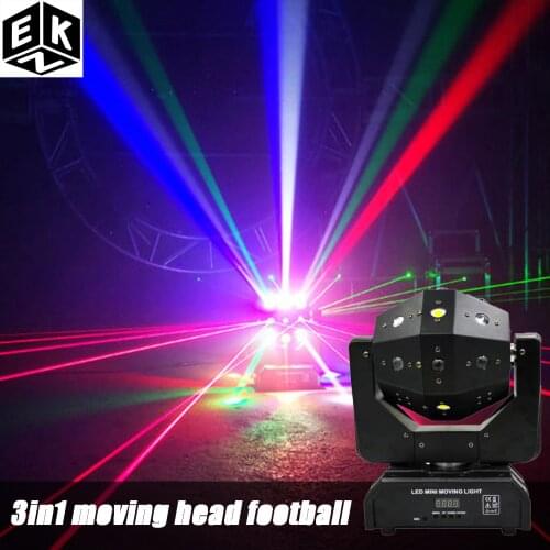 LED mini moving head ball laser beam strobe 3 in1 football roller moving heads DMX infinite rotation LED disco DJ ball light