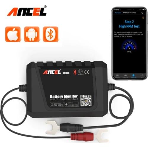 ANCEL BM300 12V Battery Tester For Android IOS Via Bluetooth Electric Charging Cranking Test Voltage Test Battery Monitor
