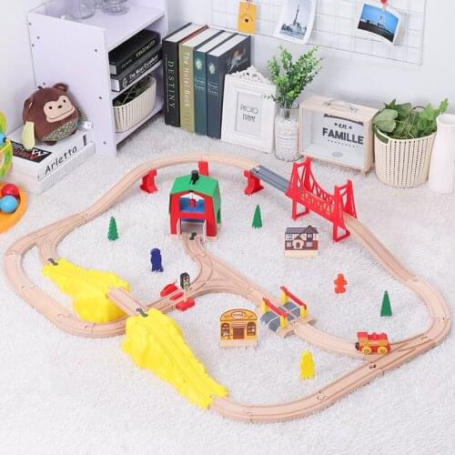 DIY Universal Accessories Wooden Tracks Train Set Toy Railway Compatible for All Common Track Wooden Toy for Kids Gifts