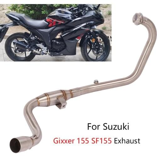 For Suzuki Gixxer 155 SF155 Motorcycle Exhaust System Stainless Steel Header Middle Link Pipe Slip On 51 mm Muffler Escape Pipe