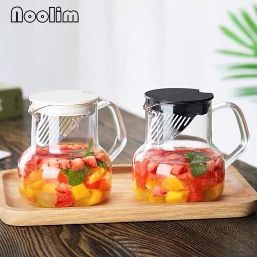 Japanese Heat Resistant Glass Cold Kettle Transparent Coffee Pot Juice Milk Jug Filter Teapot Water Bottle Drinkware 750ML