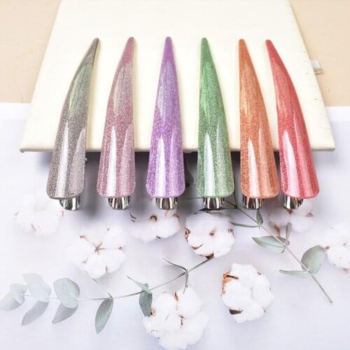Fashion Acrylic Shiny Powder Hair Clips Ox Horn Shaped Hair Clamps Styling Hair Grips for Women Girls Hair Accessories Headwear