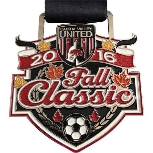 Factory selling custom designed football medals and flash