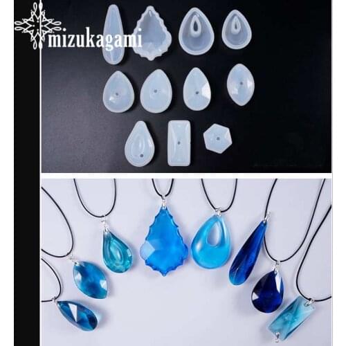 UV Resin Jewelry Liquid Silicone Mold Water Drop Geometric Charms Pendants Resin Molds For DIY Jewelry Making Accessories
