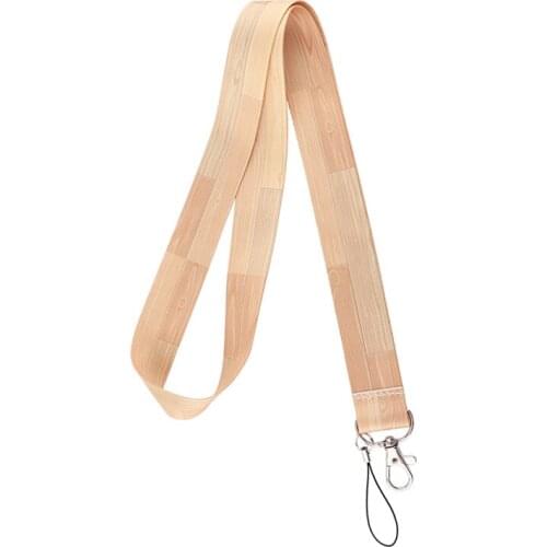 10pcs Wood Texture Keychain Lanyards Id Badge Holder ID Card Pass Gym Mobile Phone Badge Holder Key Strap webbings ribbons