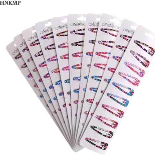 10Pcs/Pack Mini Small 4cm Printing Candy Color Cartoon girls' Hair grips BB Clips Kids Hairpin Accessories