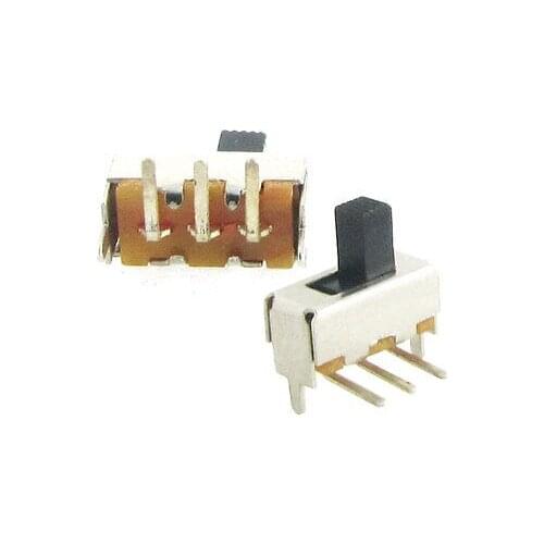 100pcs 5mm High Knob 3 Pin 2 Position 1P2T SPDT Right Angle Slide Switch 0.5A 50V DC SS12F44-G5