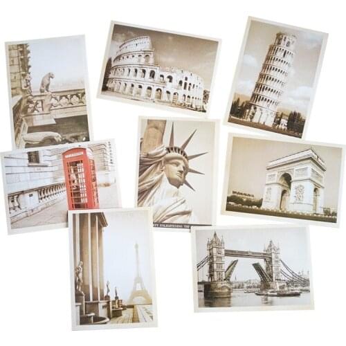 32 Pcs/lot Classical Famous Europe Building Vintage Style Memory Postcard Set Greeting Cards Gift Cards Christmas Postcards