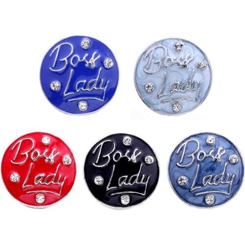 5pcs/lot New Snap Jewelry 18mm Snap Buttons Rhinestone Charms Fit Leather Snap Bracelet DIY Buttons Jewelry