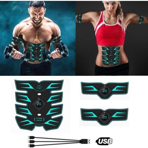 Abs Stimulator Muscle Toner EMS Press Trainer Abdomen Electrostimulation USB Charged Fitness Home Workout Muscle Toning Belt
