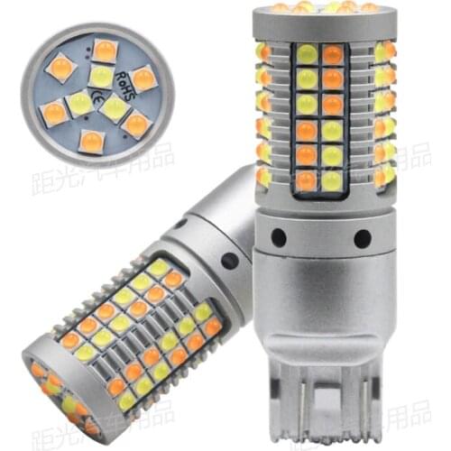 Vehicle LED Brake Lamp Double-color Lamp 69 SMD 3030 Steering Lamp Decode 1156 1157 7443T20