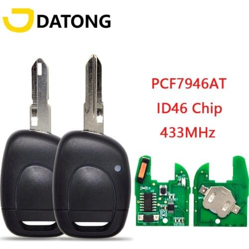 Datong World Remote Control Car Key For Renault Master Kangoo Clio Twingo 434 Mhz PCF7946 Chip VAC102 Auto Smart Key Blank