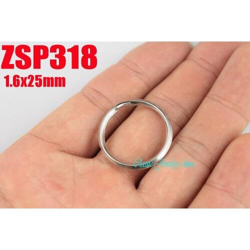 25mm stainless steel rhombus style key-ring Key Chain jewelry Split Key Rings DIY accessories parts 100pcs ZSP318