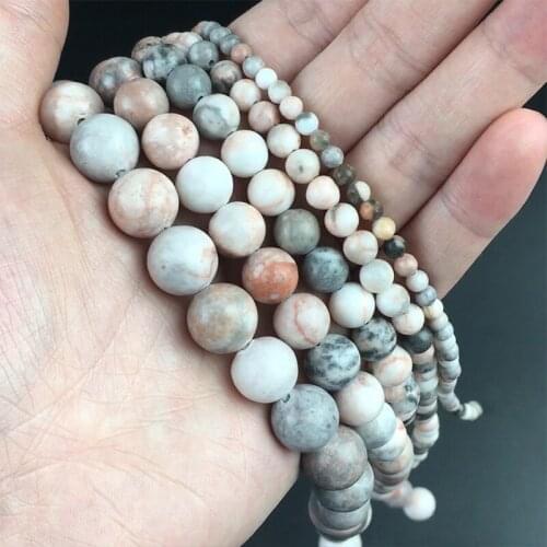 Natural Stone Pink Zebra Jaspers Round Beads For Jewelry DIY Making 4 6 8 10 12mm Loose Stone Beads Bracelet Accessories 15