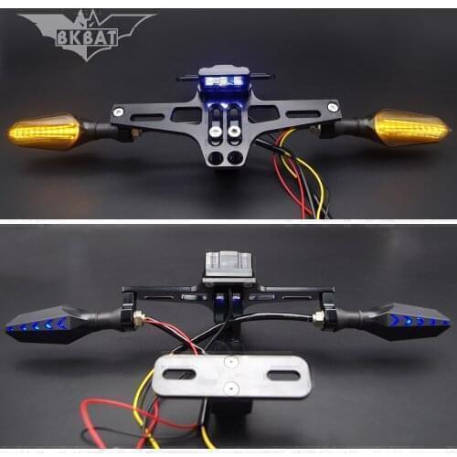 CNC Motorcycle Rear License Plate Mount Holder & LED Light For suzuki gn 250 boulevard m50 gsf 650 m50 sj410 gsxr 1000 k8