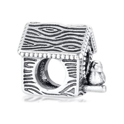 DIY Fits For Pandora Bracelets Spring Bird House Beads 100% Sterling-Silver-Jewelry Charms Free Shipping