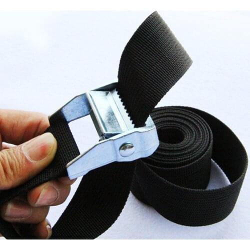 1-6m Black Strap Strong Ratchet Nylon Luggage Strap with Metal Buckle for Cargo Sturdy and Durable Loading Tool Accessories