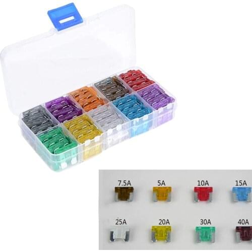 EE support Lot100 Assorted Car Auto Mini Low Profile Fuse Box 5 7.5 10 15 20 25 30 A DIY