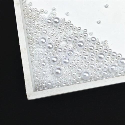 White Round Imitation Garment Pearl With holes For DIY Art Necklace Fashion Jewelry Making Accessories 3/4/5/6/8mm