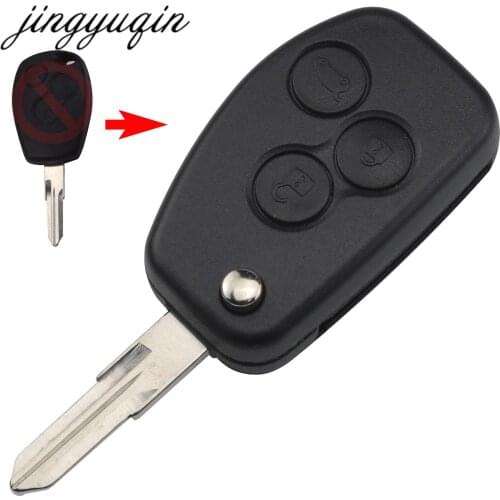 Jingyuqin 10pcs/lot Modified Flip key Fob Case for Renault 3 Button Kangoo Clio DACIA Logan Sandero Key Remote Shell