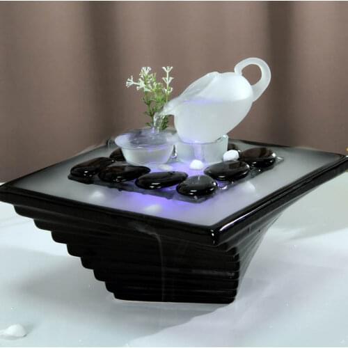 Chinese tea teapot desktop water humidifier soft decoration feng shui ornaments Home Furnishing literary small fresh atomization